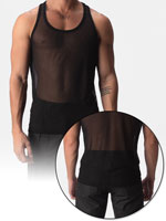 Mesh Tank Top Obak - black