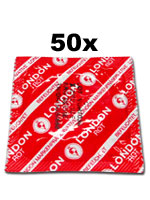 50 x London Condoms - Red with strawberry flavor