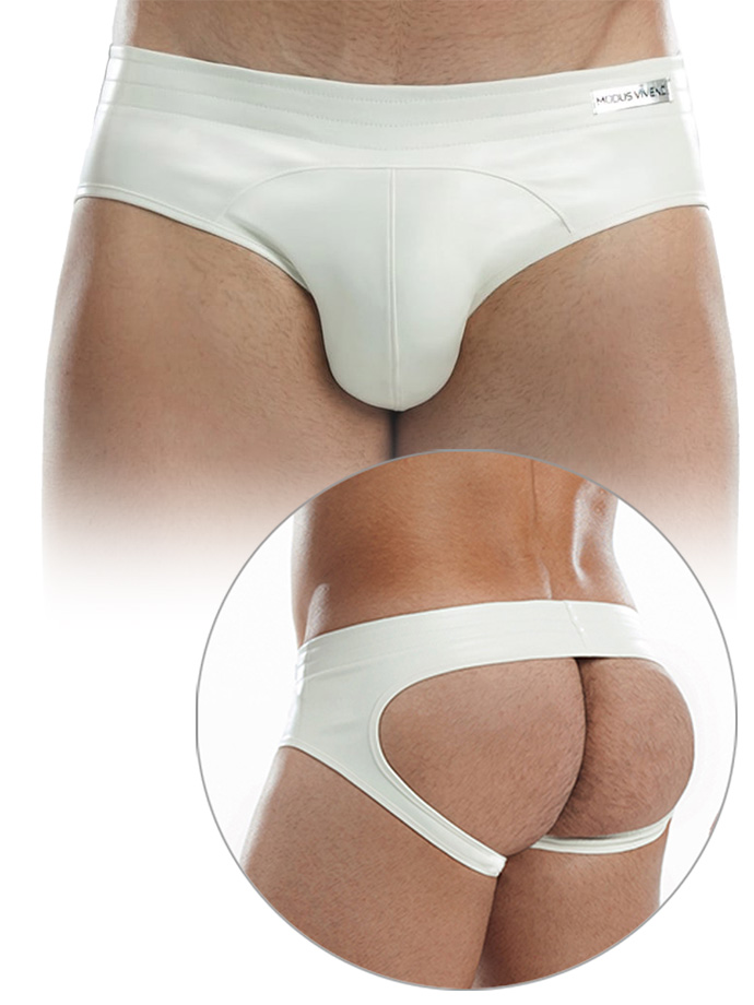 Jockstrap Leather Bottomless - Blanc