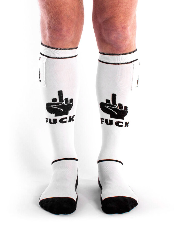 Chaussettes Fuck Party Pockets - Blanc/noir