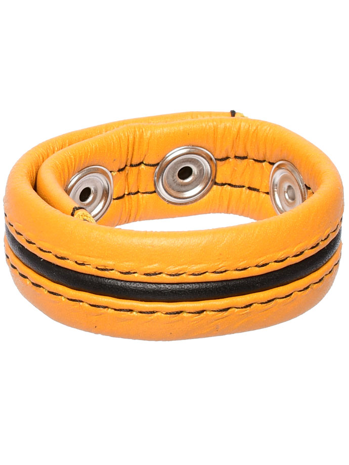 Hard Power Leather Penis Ring adjustable - yellow