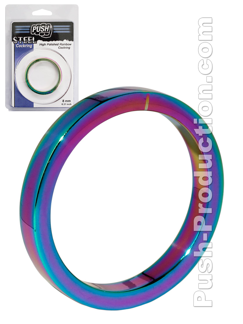 Push Steel - High Polished Rainbow Cockring 8mm