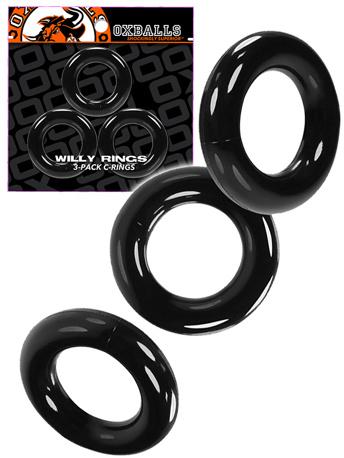 Oxballs Willy Cockrings Triple Set Noir