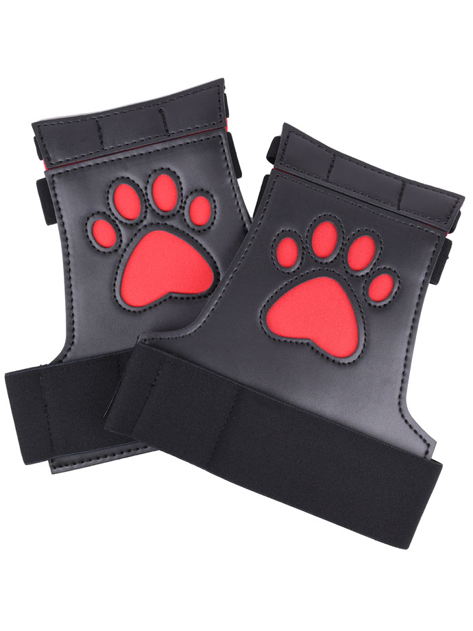 Puppy Play Padded Palm Gloves - Gants Rouges/noirs