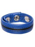 Hard Power Leather Penis Ring adjustable - blue