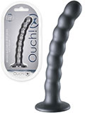 OUCH! Beaded G-Spot Dildo - Gun Metal