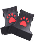 Puppy Play Padded Palm Gloves - Gants Rouges/noirs