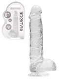 RealRock - Dildo 6 inch & Balls - Crystal Clear