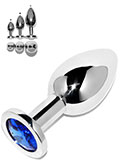 Rosebud - Plug Anal Inox Cristal Bleu - Taille Large