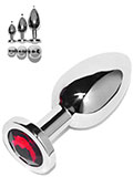Rosebud - Plug Anal Inox Cristal Rouge - Taille Small